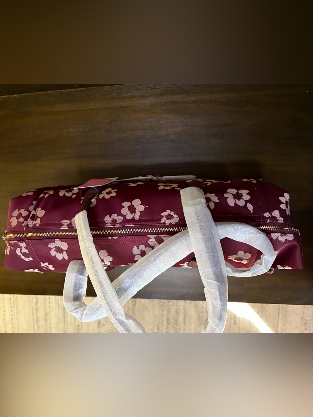 NWT Kate Spade Chelsea Weekender Deep Berry & Blush Pink Floral Overnight Bag - Picture 8 of 11